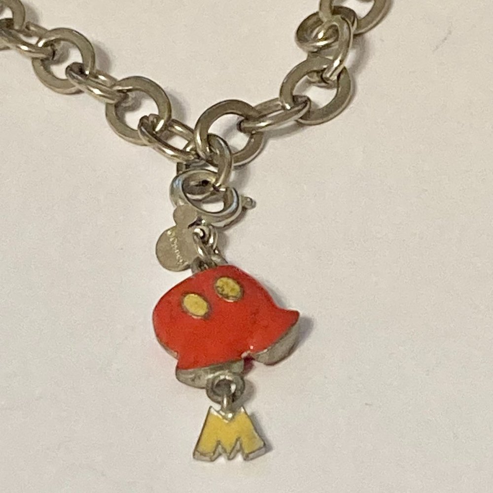 Disney Mickey Mouse Pants Starter Charm Bracelet High IntenCity 7.5" Enamel